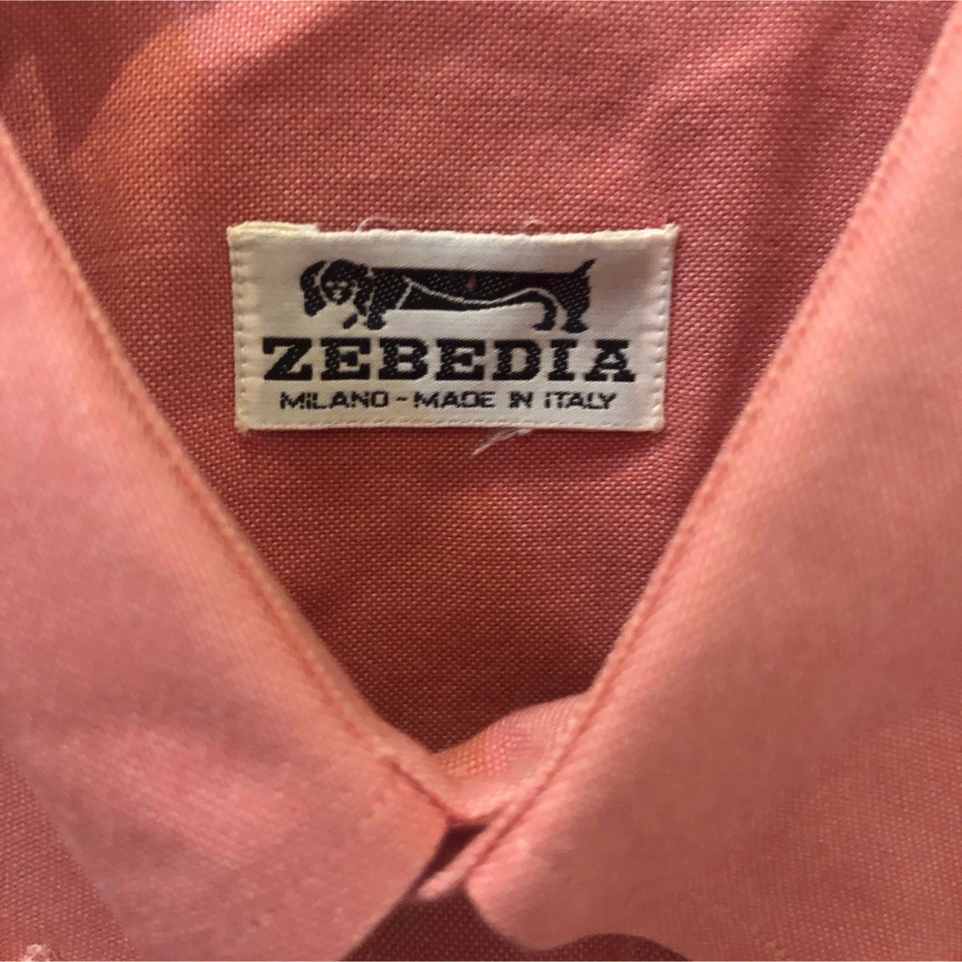 【ZEBEDIA】長袖シャツ　古着　無地　ピンク メンズのトップス(シャツ)の商品写真