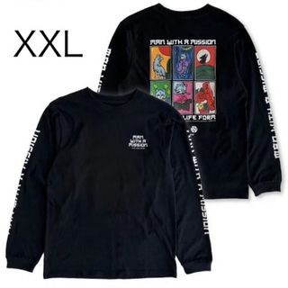 マンウィズアミッション(MAN WITH A MISSION)のマンウィズアミッション　花札ロンT（ブラック）　XXL サイズ(Tシャツ/カットソー(七分/長袖))