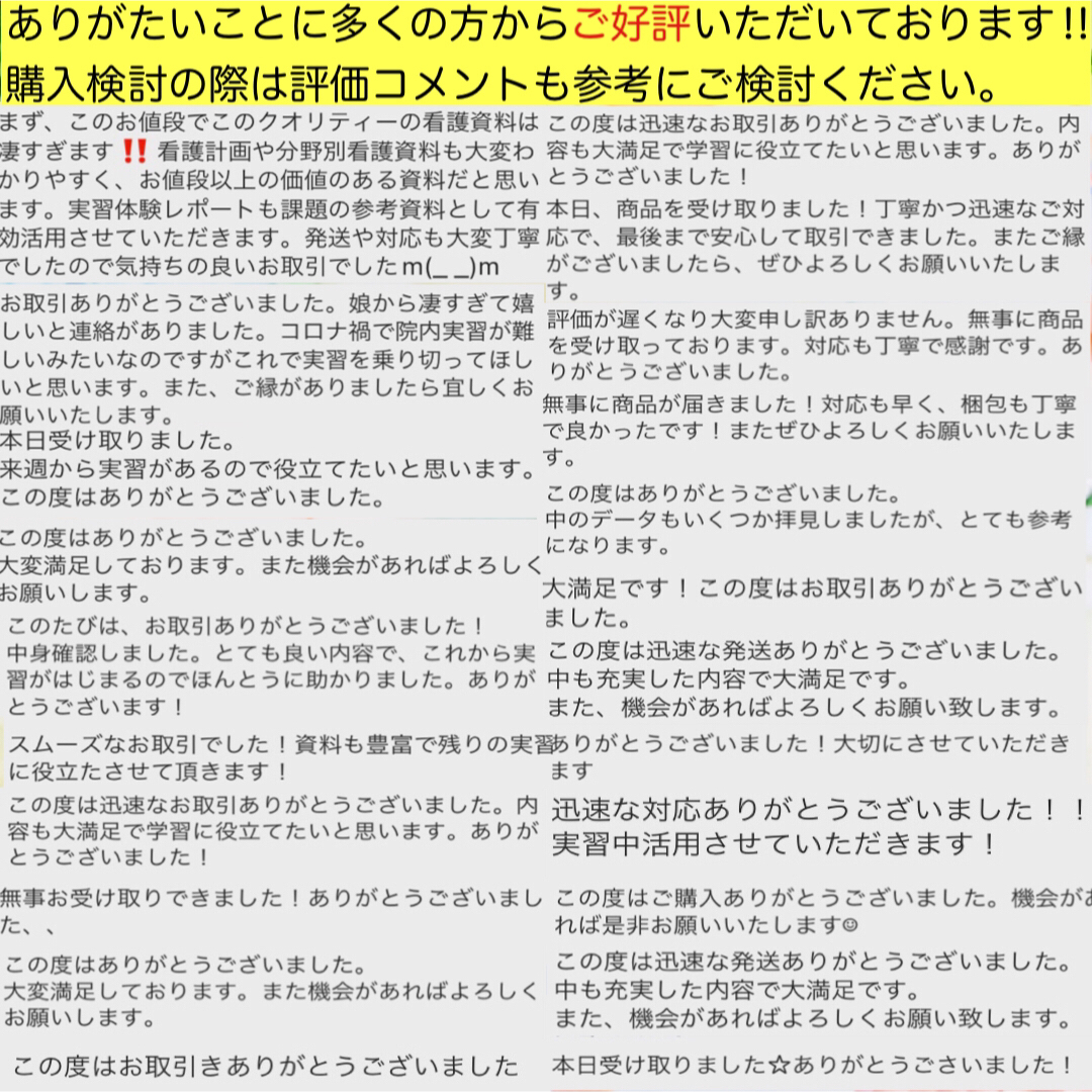 ☆大好評☆看護学生向け‼︎大容量看護実習資料セット&実習体験レポート40選付き エンタメ/ホビーの本(健康/医学)の商品写真