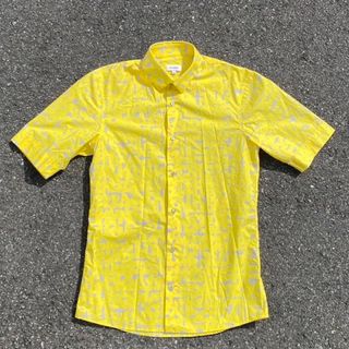 ジルサンダー(Jil Sander)のjil sander made in italy 総柄半袖シャツ　希少デザイン(シャツ)