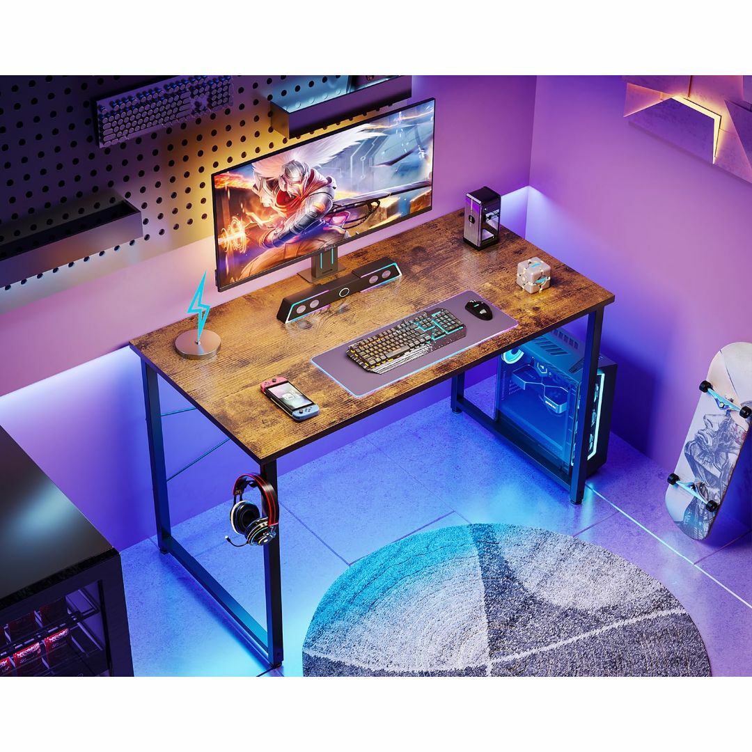 【色: ビンテージ】ODK デスク 机 pcデスク 幅100cm ゲーミングデス インテリア/住まい/日用品のオフィス家具(オフィス/パソコンデスク)の商品写真