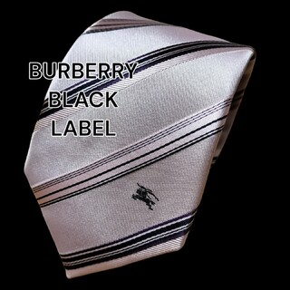 バーバリーブラックレーベル(BURBERRY BLACK LABEL)の【BURBERRY BLACK LABEL】　ピンク系　ストライプ　日本製(ネクタイ)