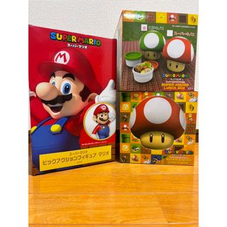 スーパーマリオフィギュア　スーパーマリオお弁当箱２つ　3個セット売り(ぬいぐるみ/人形)