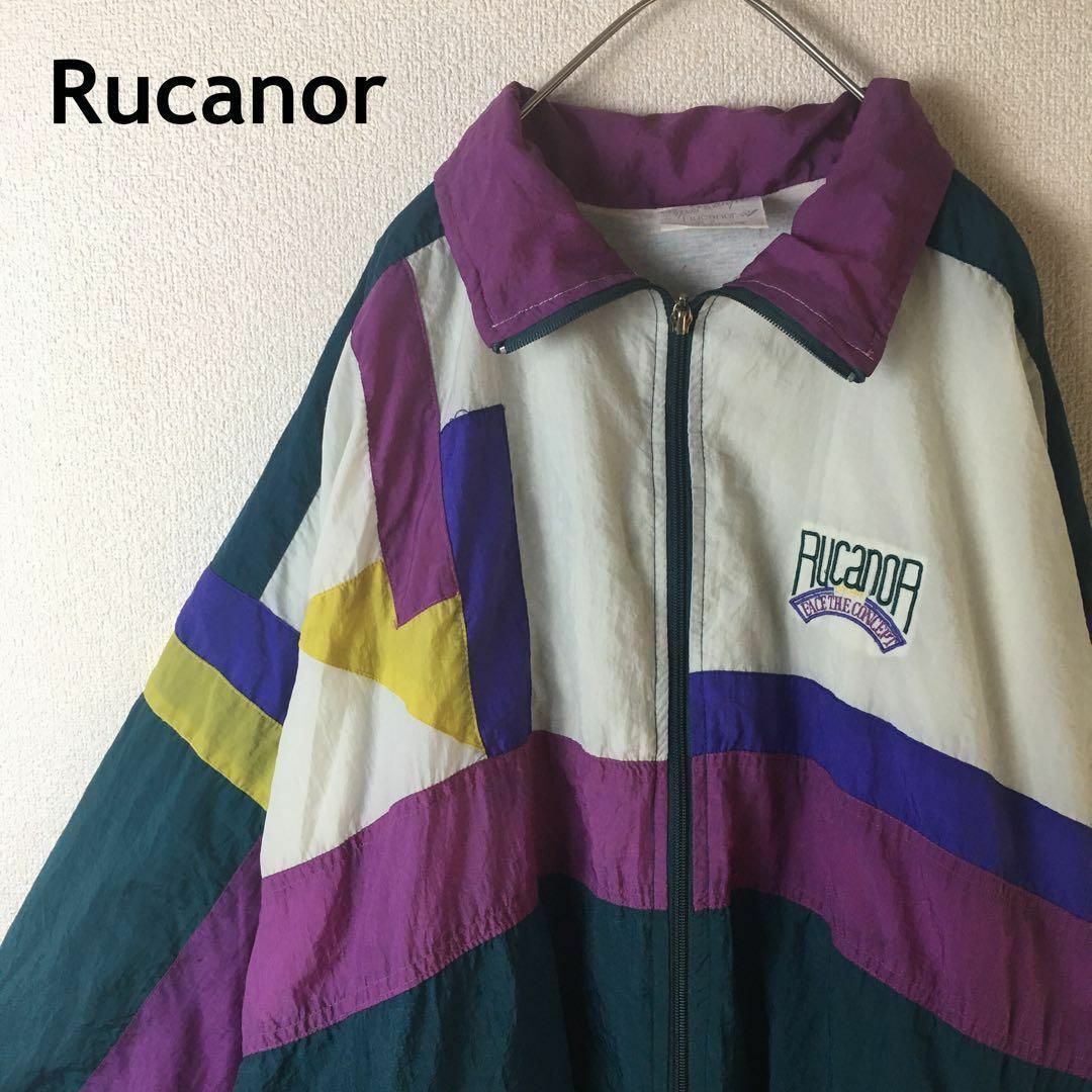 VINTAGE(ヴィンテージ)のJ2 RUCANOR ナイロンジャージ　ジャケット　90s 大きめ　2XL程度 メンズのジャケット/アウター(ナイロンジャケット)の商品写真