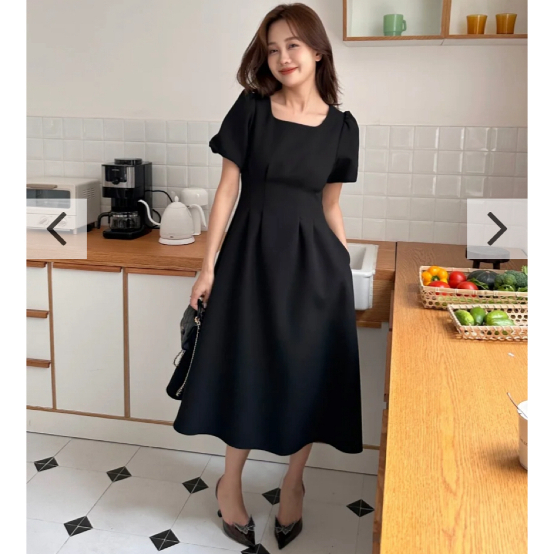 BIRTHDAY BASH(バースデーバッシュ)のWAIST TUCK SQUARE COLLAR A LINE DRESS レディースのフォーマル/ドレス(その他ドレス)の商品写真