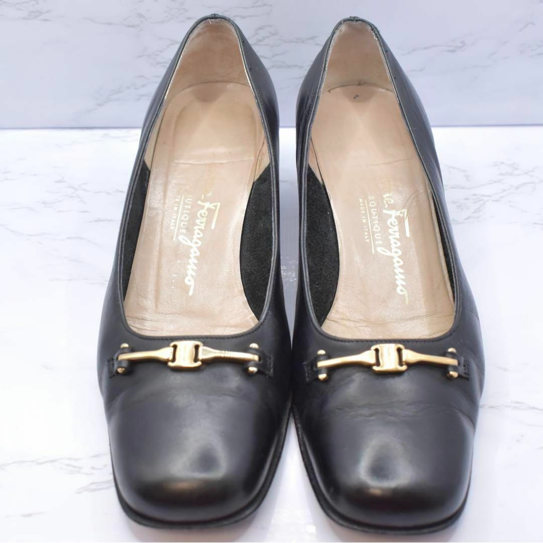 Salvatore Ferragamo(サルヴァトーレフェラガモ)のサルヴァトーレフェラガモ　23.5cm パンプス　ビットローファー　レザー　黒 レディースの靴/シューズ(ハイヒール/パンプス)の商品写真