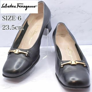 サルヴァトーレフェラガモ(Salvatore Ferragamo)のサルヴァトーレフェラガモ　23.5cm パンプス　ビットローファー　レザー　黒(ハイヒール/パンプス)