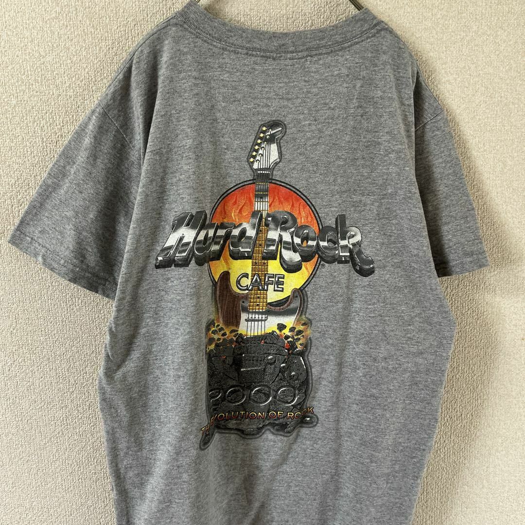 T1ハードロックはカフェ　tシャツ　半袖　カナダ製　Sメンズ　灰　バッグプリント メンズのトップス(Tシャツ/カットソー(半袖/袖なし))の商品写真