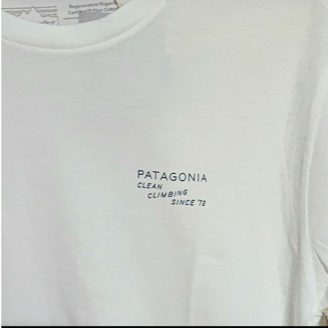 patagonia(パタゴニア)の新品 パタゴニア Tシャツ XLサイズ 白 オーガニック 綿100% メンズのトップス(Tシャツ/カットソー(半袖/袖なし))の商品写真