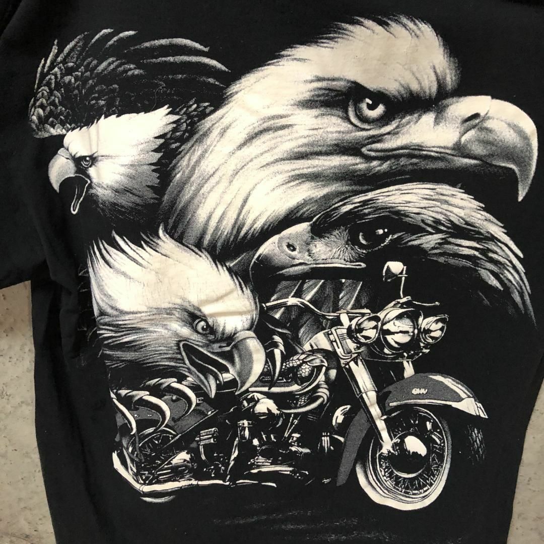 鷲 ワシ アメリカンバイク 派手 アメリカ古着 Tシャツ メンズのトップス(Tシャツ/カットソー(半袖/袖なし))の商品写真