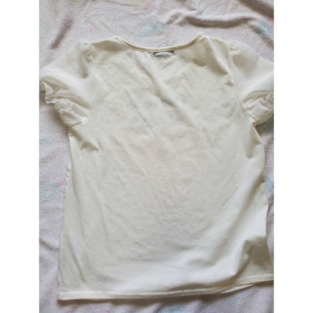 レディース トップス 半袖 夏 ホワイト 可愛い  カットソー レディースのトップス(Tシャツ(半袖/袖なし))の商品写真