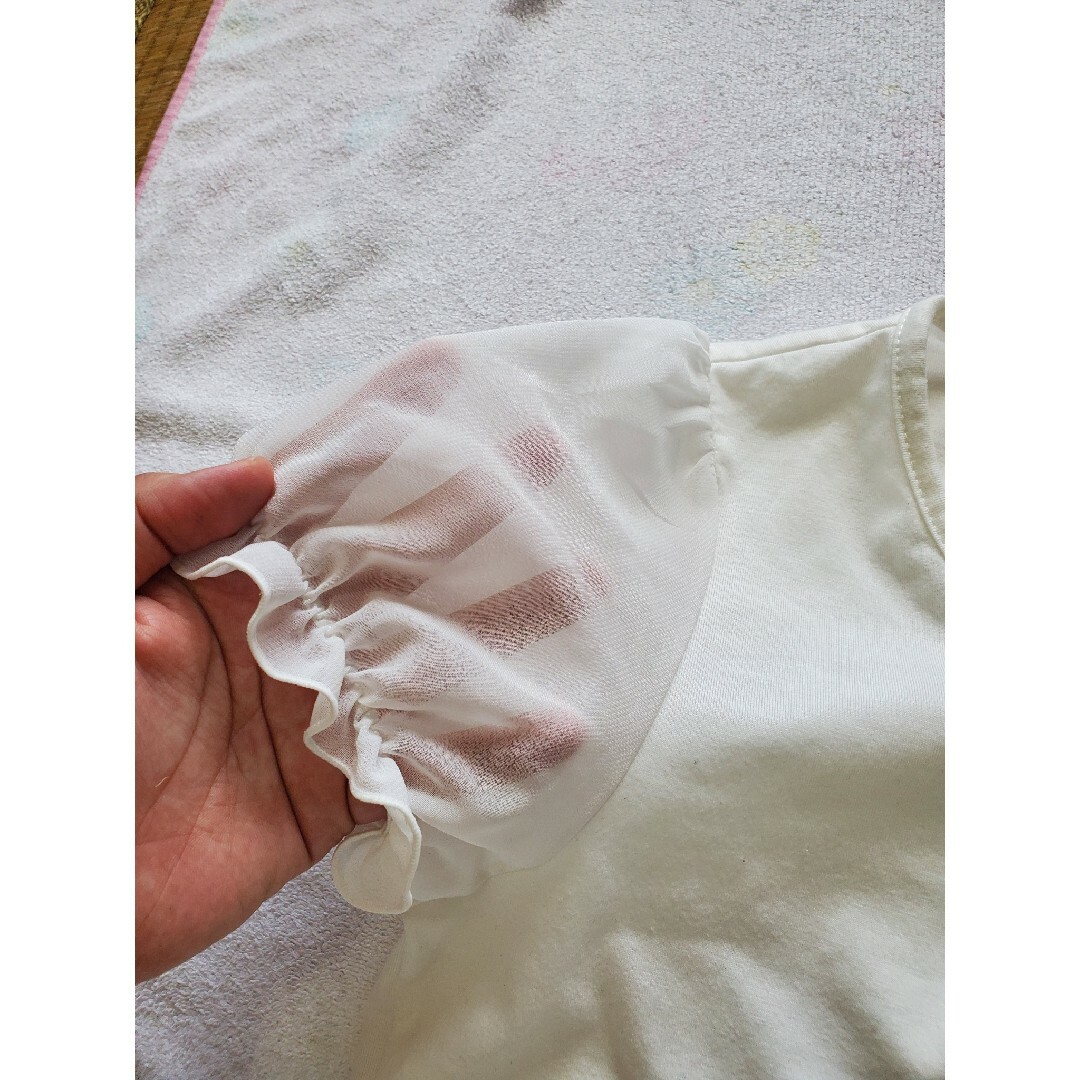 レディース トップス 半袖 夏 ホワイト 可愛い  カットソー レディースのトップス(Tシャツ(半袖/袖なし))の商品写真