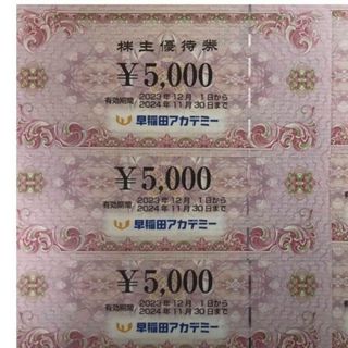 3枚15000円分　早稲田アカデミー　株主優待券　早稲田(その他)