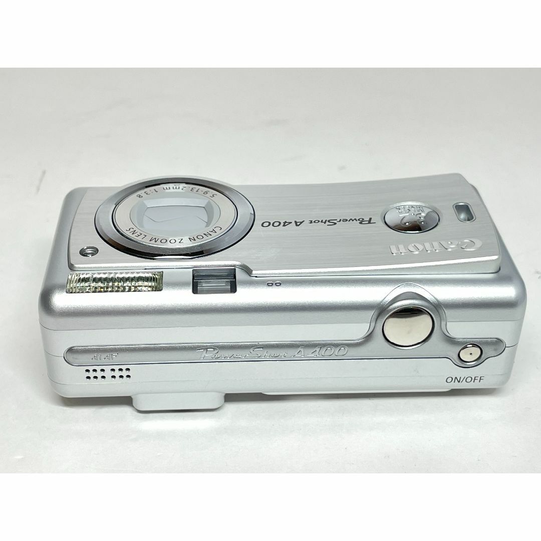 Canon(キヤノン)の元箱付き キヤノン PowerShot A400 雫 シルバー スマホ/家電/カメラのカメラ(コンパクトデジタルカメラ)の商品写真