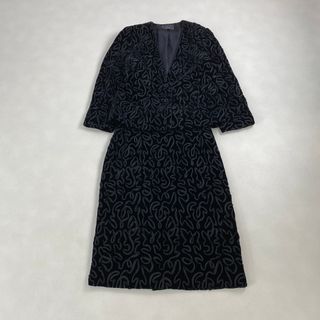 ヴィンテージ　スーツセットアップ　ベルベット　総刺繍　レア　1点もの　黒(スーツ)