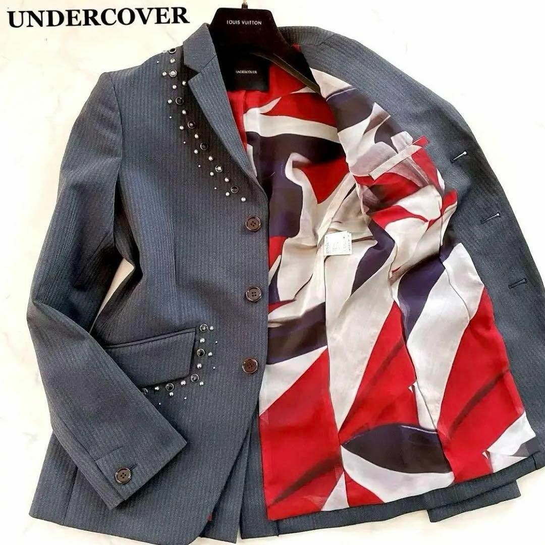 UNDERCOVER(アンダーカバー)の美品◆アンダーカバー◆テーラードジャケット 16SS 裏総柄 日本製 スタッズ メンズのジャケット/アウター(テーラードジャケット)の商品写真