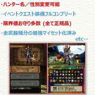 ニンテンドー3DS(ニンテンドー3DS)の【激レア・セーブデータ入り】3DS モンスターハンター3G(携帯用ゲームソフト)