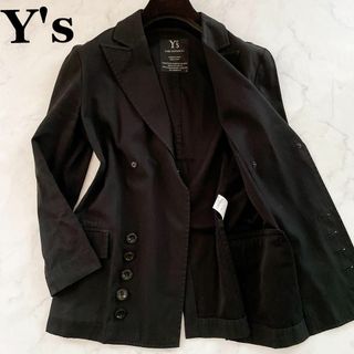 Y's - 美品◆Y's ヨウジヤマモト◆デザインダブルジャケット　多ボタン　S 黒　伸縮