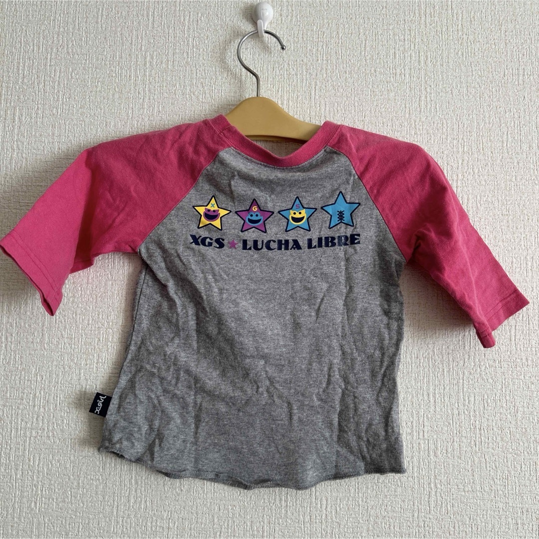 X-girl(エックスガール)のエックスガール 5分袖Tシャツ キッズ/ベビー/マタニティのキッズ服女の子用(90cm~)(Tシャツ/カットソー)の商品写真