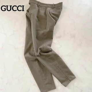 グッチ(Gucci)の美品◆GUCCI◆パンツ ズボン 44 千鳥格子 44 裾ジップ イタリア製(スラックス)