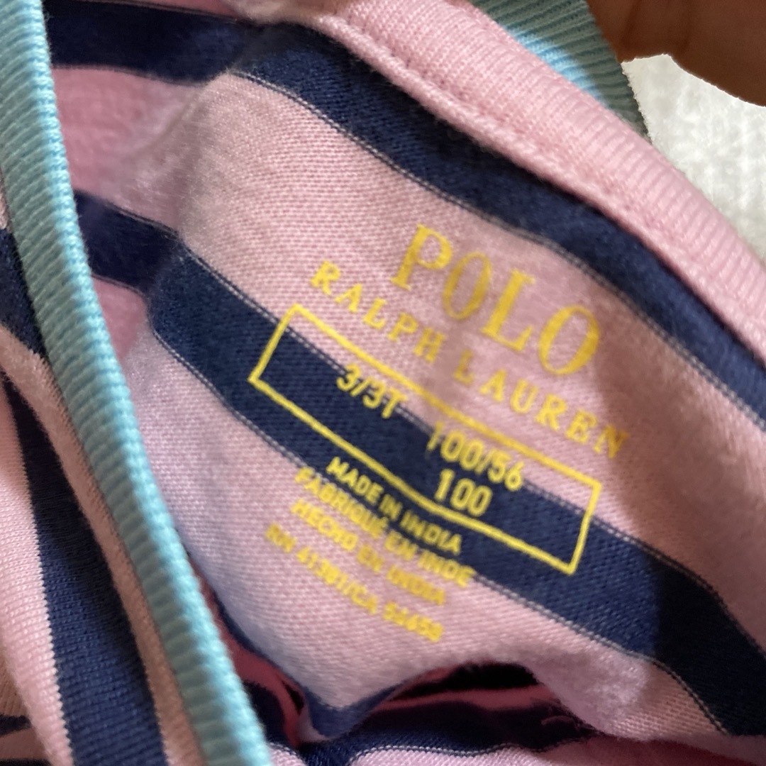 POLO RALPH LAUREN(ポロラルフローレン)のポロ　ラルフローレン　半袖　ワンピース　Tシャツ　90 95 100 キッズ/ベビー/マタニティのキッズ服女の子用(90cm~)(Tシャツ/カットソー)の商品写真