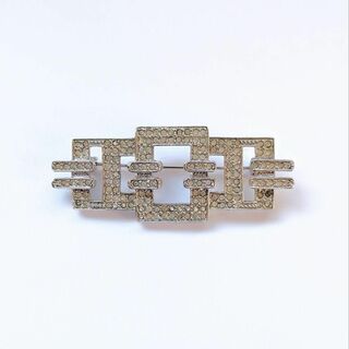 クリスチャンディオール(Christian Dior)の極美品✨ディオール ブローチ 銀 ラインストーン シルバー ロゴ dior CD(ブローチ/コサージュ)