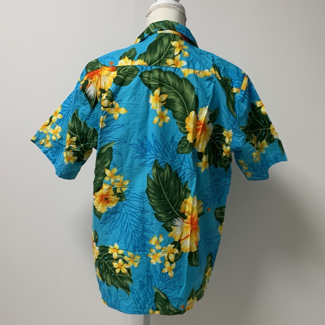 【美品】グリード　ビッグハイビスカス全面プリントデザイン　コットンアロハシャツ メンズのトップス(シャツ)の商品写真