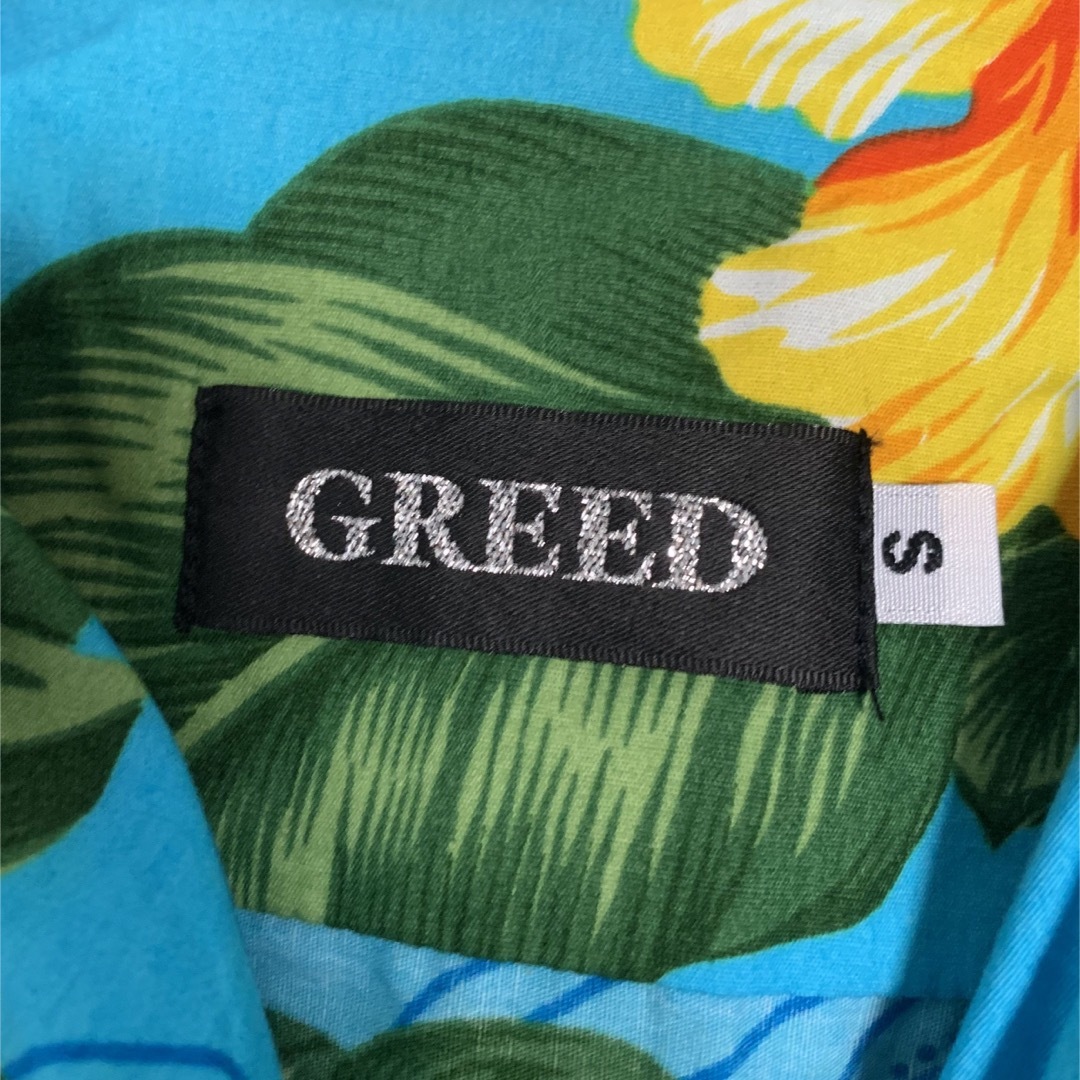 【美品】グリード　ビッグハイビスカス全面プリントデザイン　コットンアロハシャツ メンズのトップス(シャツ)の商品写真