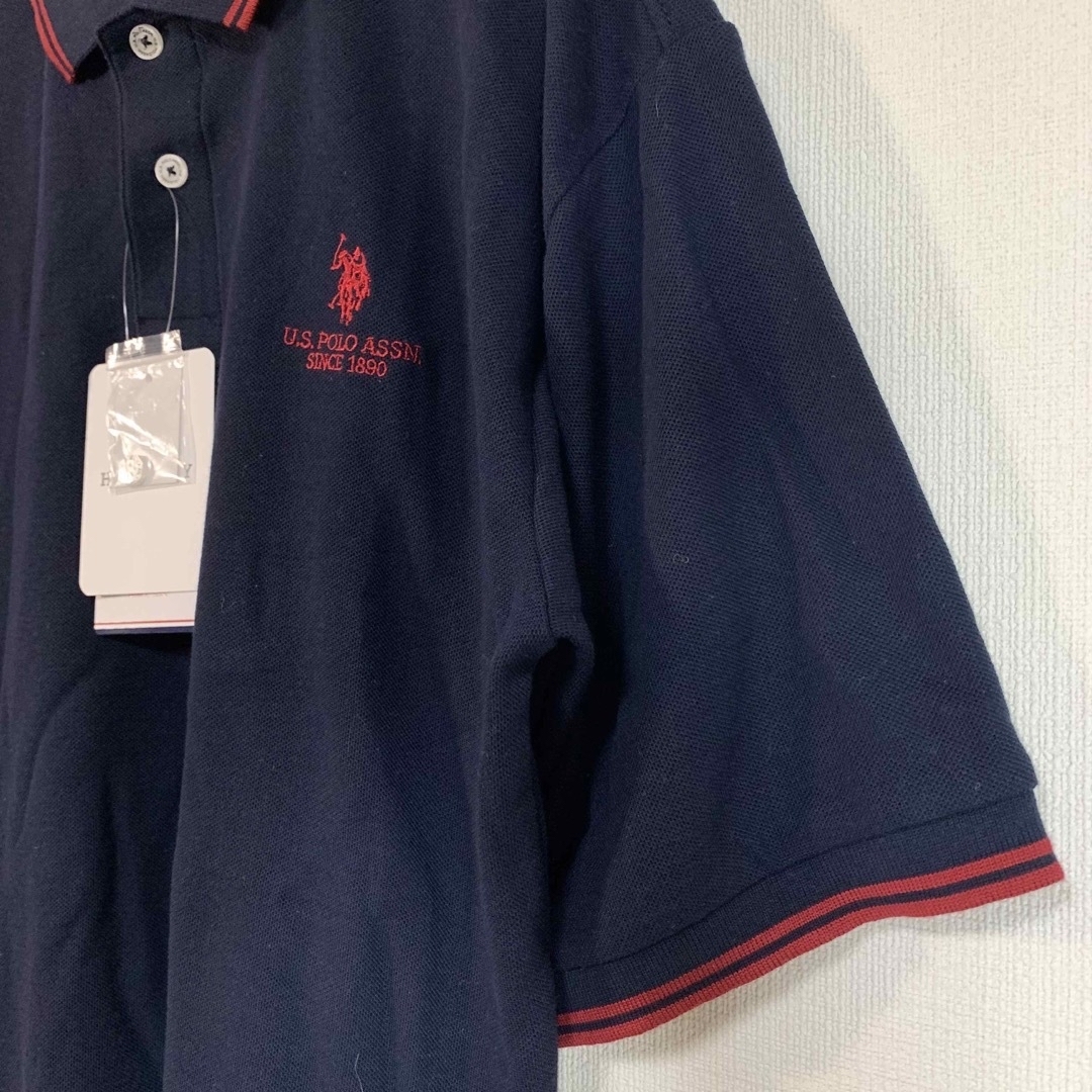 U.S. POLO ASSN.(ユーエスポロアッスン)の【新品未使用】U.S.POLO ASSN. 半袖ポロシャツ　ブラック赤 ( L) メンズのトップス(ポロシャツ)の商品写真