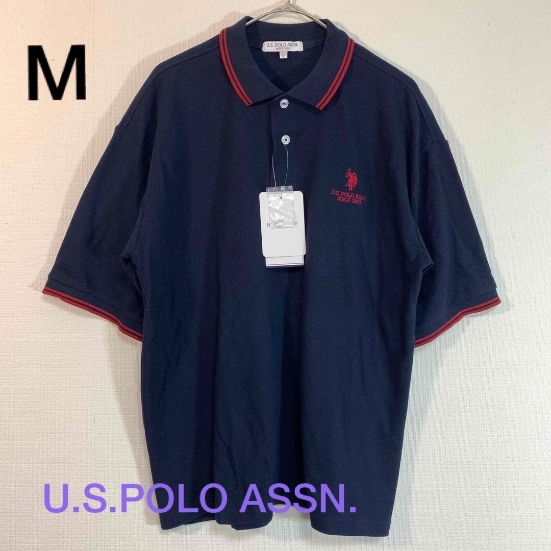 U.S. POLO ASSN.(ユーエスポロアッスン)の【新品未使用】U.S.POLO ASSN. 半袖ポロシャツ　ブラック赤 ( L) メンズのトップス(ポロシャツ)の商品写真