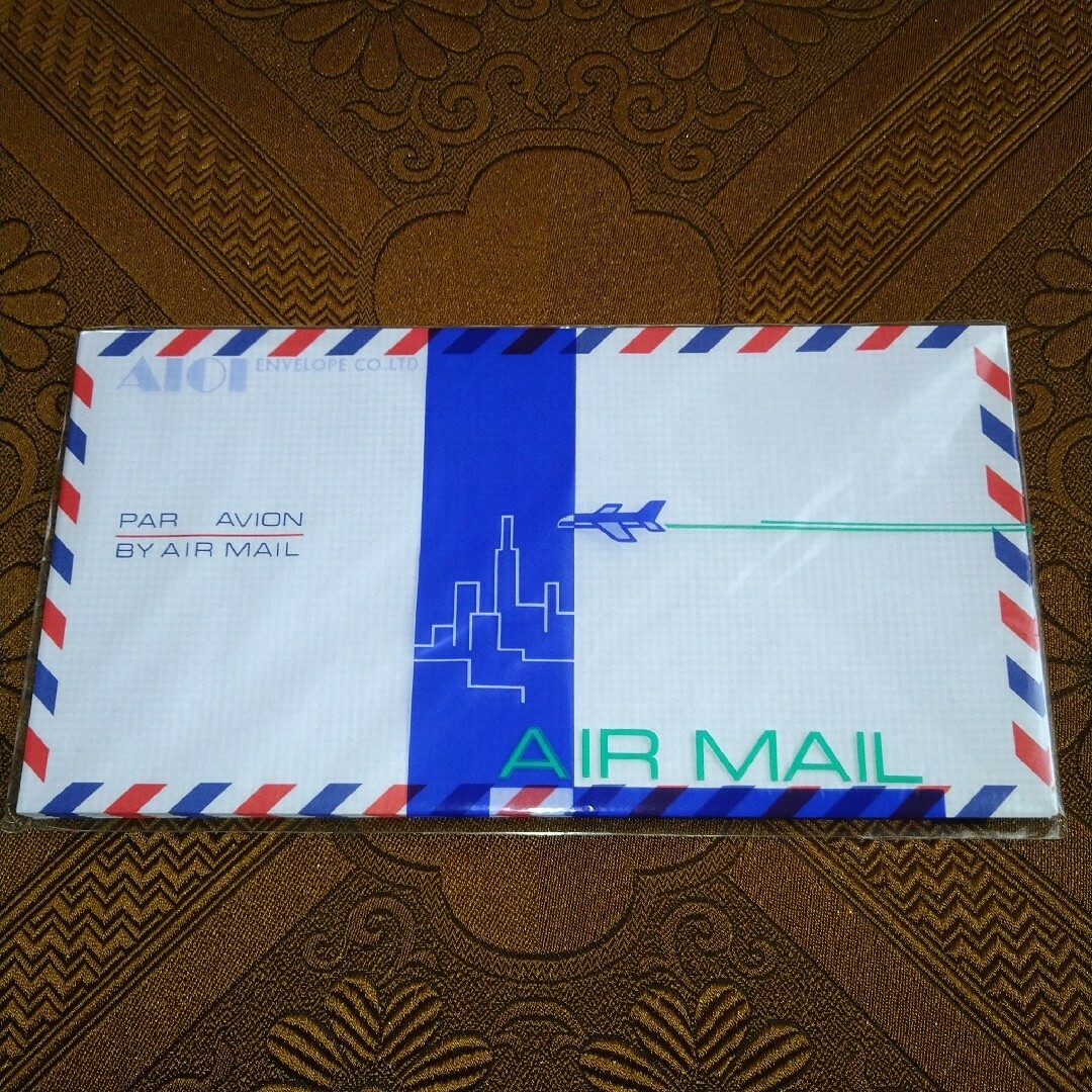 エアメール封筒　20枚　洋形6号　9.8×19センチ　国産品　アイオイ封筒 ハンドメイドの文具/ステーショナリー(カード/レター/ラッピング)の商品写真
