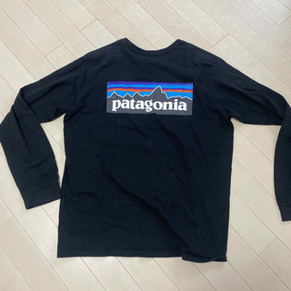 パタゴニア(patagonia)のPatagoniaパタゴニアロングTシャツ　黒　M(Tシャツ/カットソー(七分/長袖))