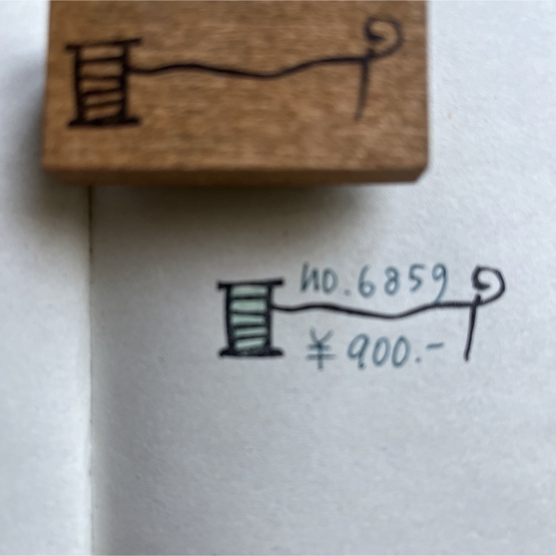 スタンプ　No. 6859針と糸ライン ハンドメイドの文具/ステーショナリー(はんこ)の商品写真