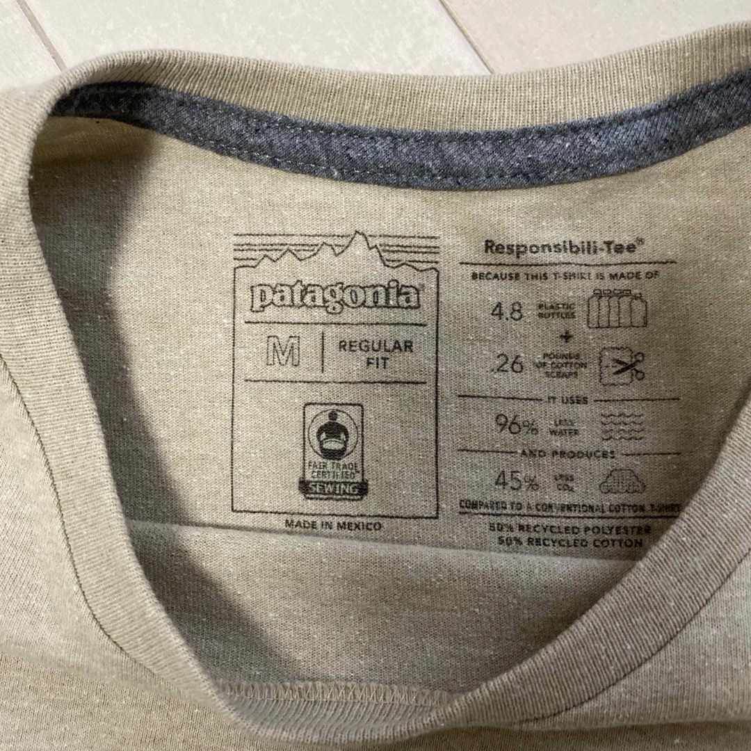 patagonia(パタゴニア)のパタゴニアロンTシャツ　M ベージュ美品 メンズのトップス(Tシャツ/カットソー(七分/長袖))の商品写真