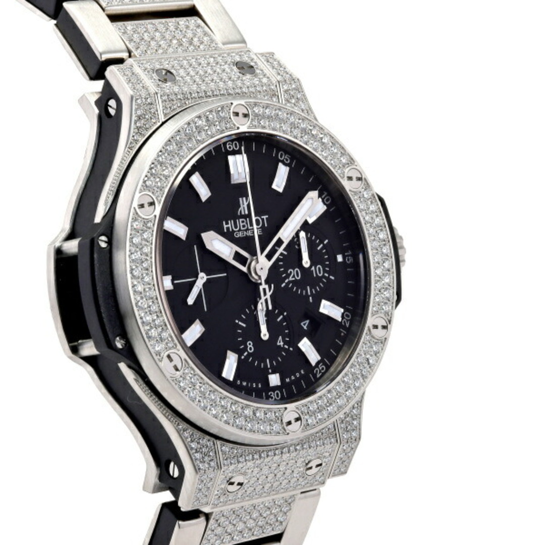 HUBLOT(ウブロ)のウブロ HUBLOT ビッグバン エボリューション パヴェ ブレスレット 301.SX.1170.SX.2704 ブラック文字盤 中古 腕時計 メンズ メンズの時計(腕時計(アナログ))の商品写真