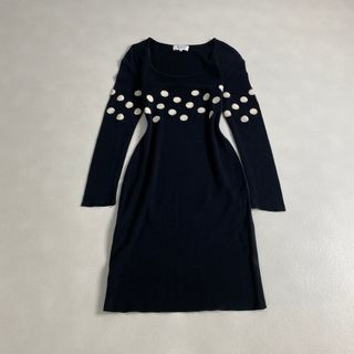 ディオール(Dior)のDior　ワンピース　ミスディオール　ドット柄　黒(ひざ丈ワンピース)