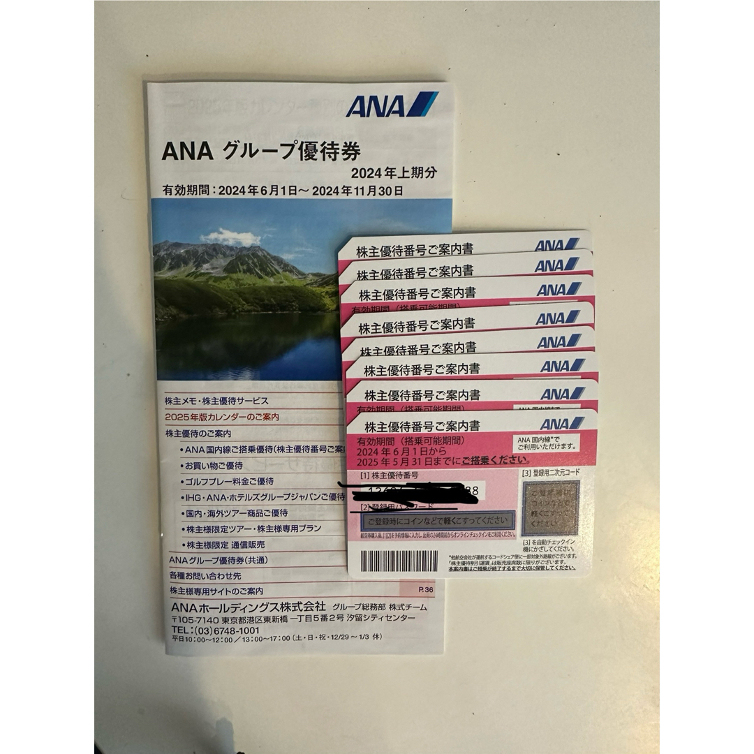 ANA(全日本空輸)(エーエヌエー(ゼンニッポンクウユ))のANA　株主優待券　7枚　グループ優待券セット　24年間上期　分全日空 チケットの優待券/割引券(その他)の商品写真