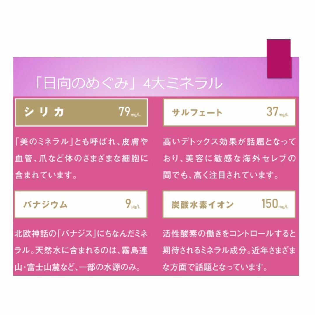 日向のめぐみ霧島シリカ水　555ml×４８本　シリカ79mg 宮崎県小林市細野 食品/飲料/酒の飲料(ミネラルウォーター)の商品写真