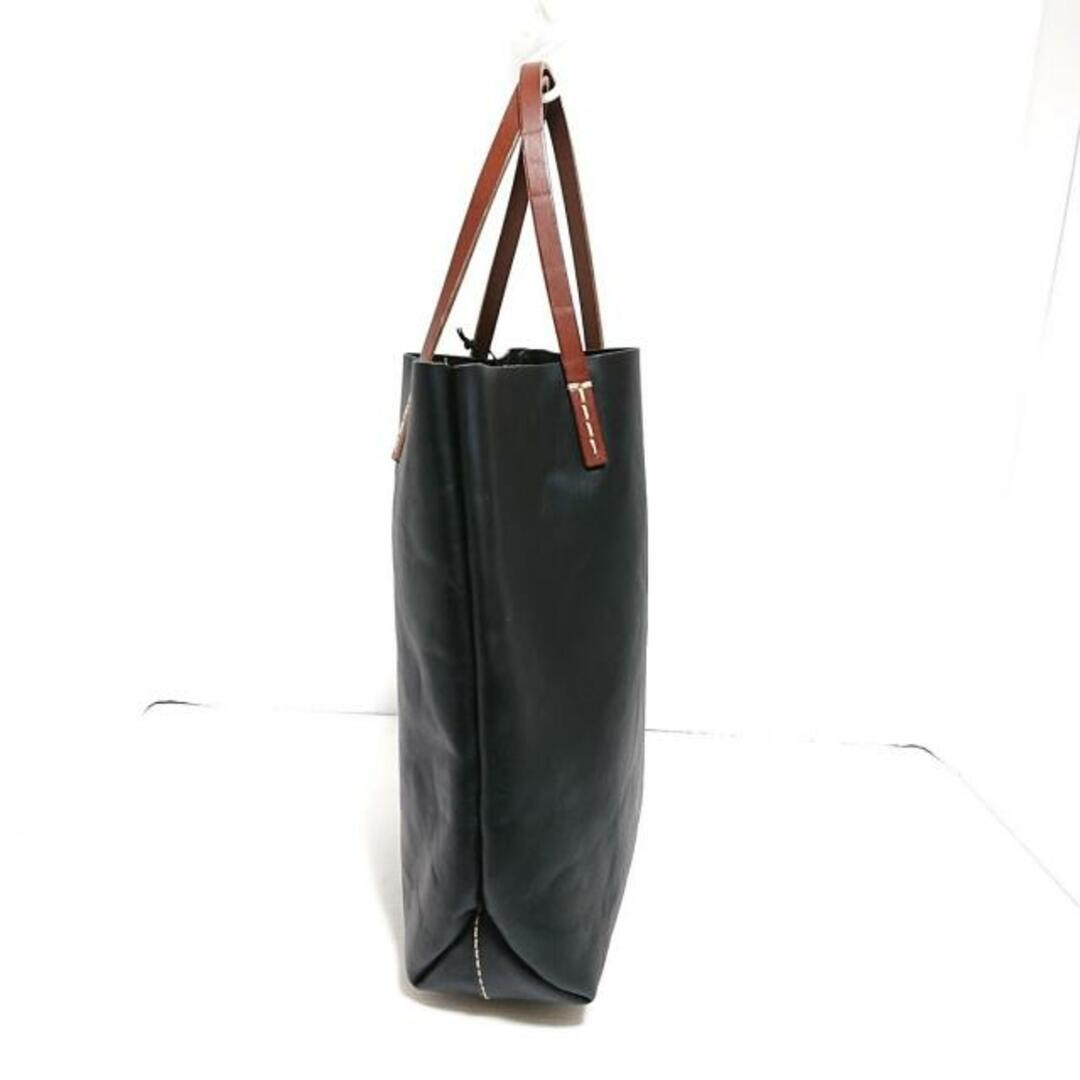 HERZ(ヘルツ)のHERZ(ヘルツ) トートバッグ - 黒×ブラウン レザー レディースのバッグ(トートバッグ)の商品写真
