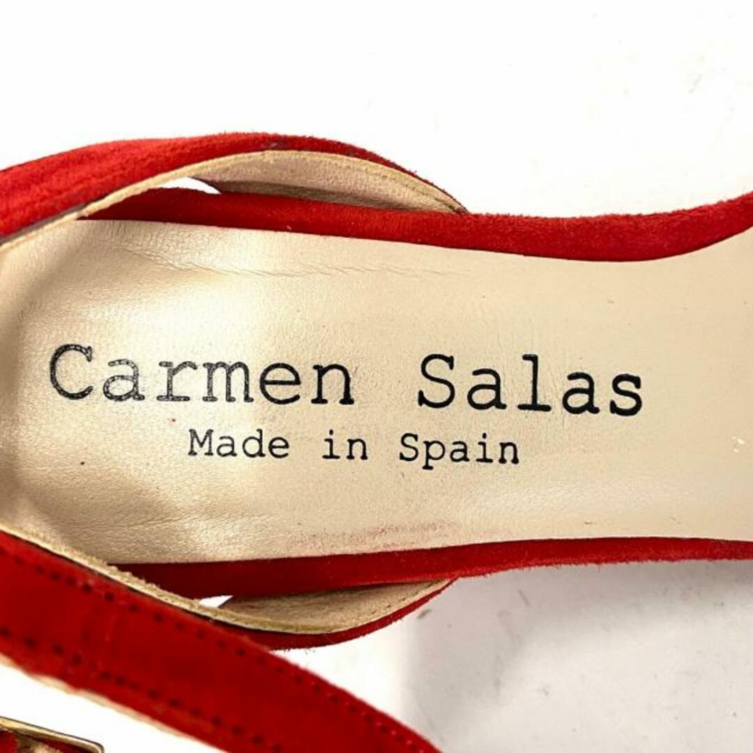 CarmenSalas(カルメンサラス) サンダル 36 レディース - レッド オープントゥ スエード レディースの靴/シューズ(サンダル)の商品写真