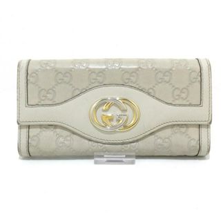 グッチ(Gucci)のGUCCI(グッチ) 長財布 ブリット/シマライン 282431 アイボリー レザー(財布)