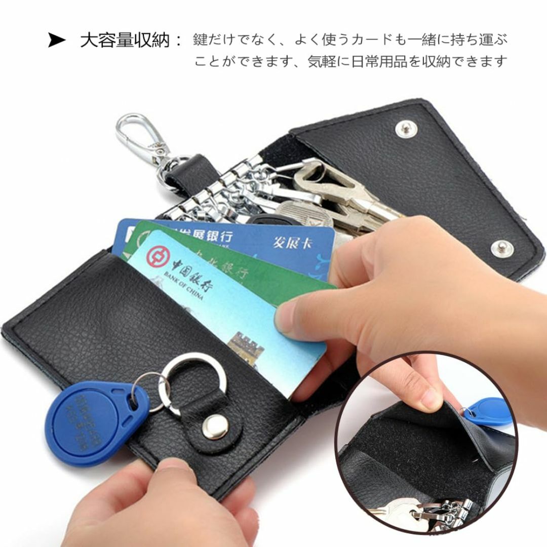 【色:ブラウン】YFFSFDC キーケース カードキーケース キーホルダー 車キ メンズのバッグ(その他)の商品写真