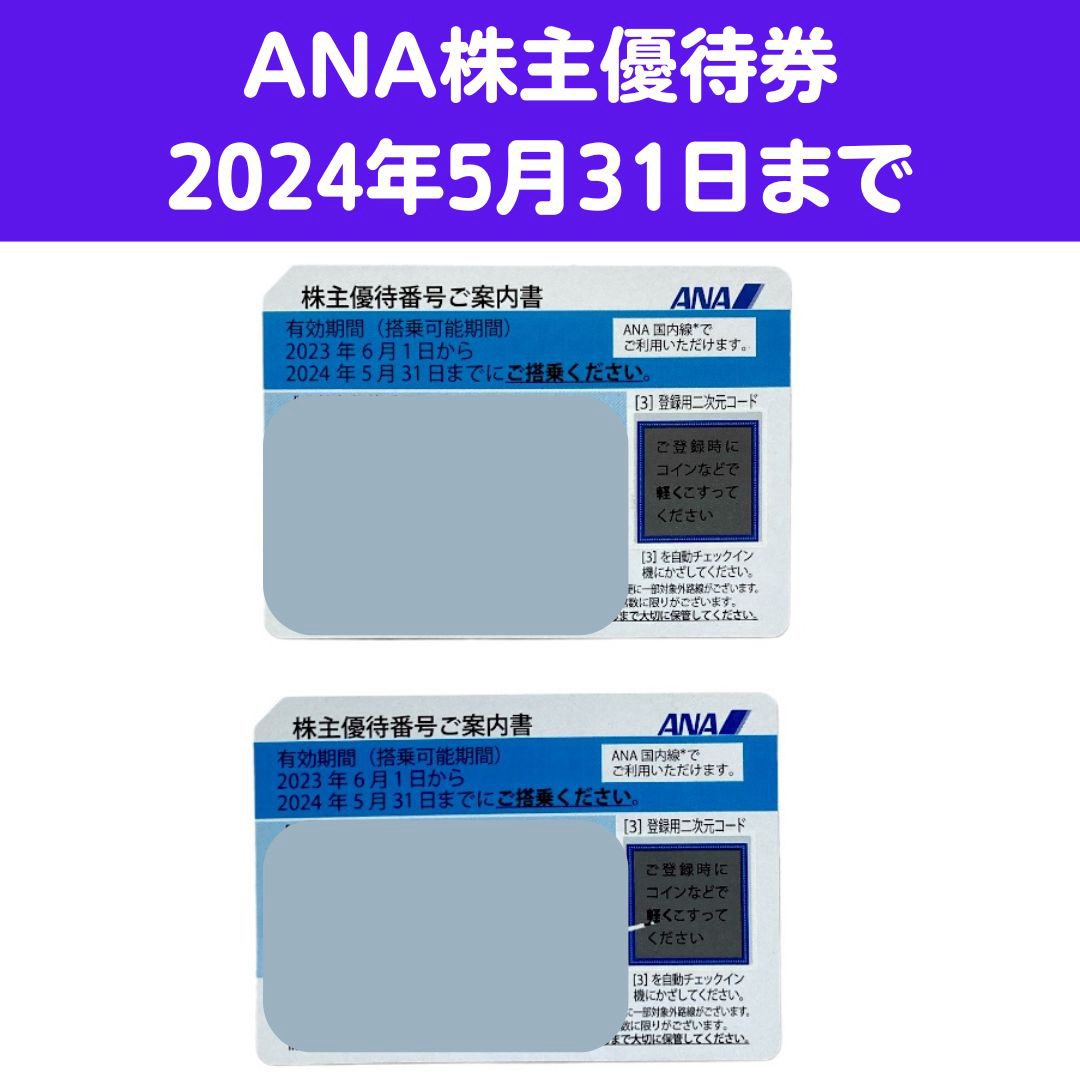 ANA(全日本空輸)(エーエヌエー(ゼンニッポンクウユ))のANA株主優待券2枚セット　有効期限:2024年5月31日 チケットの優待券/割引券(その他)の商品写真