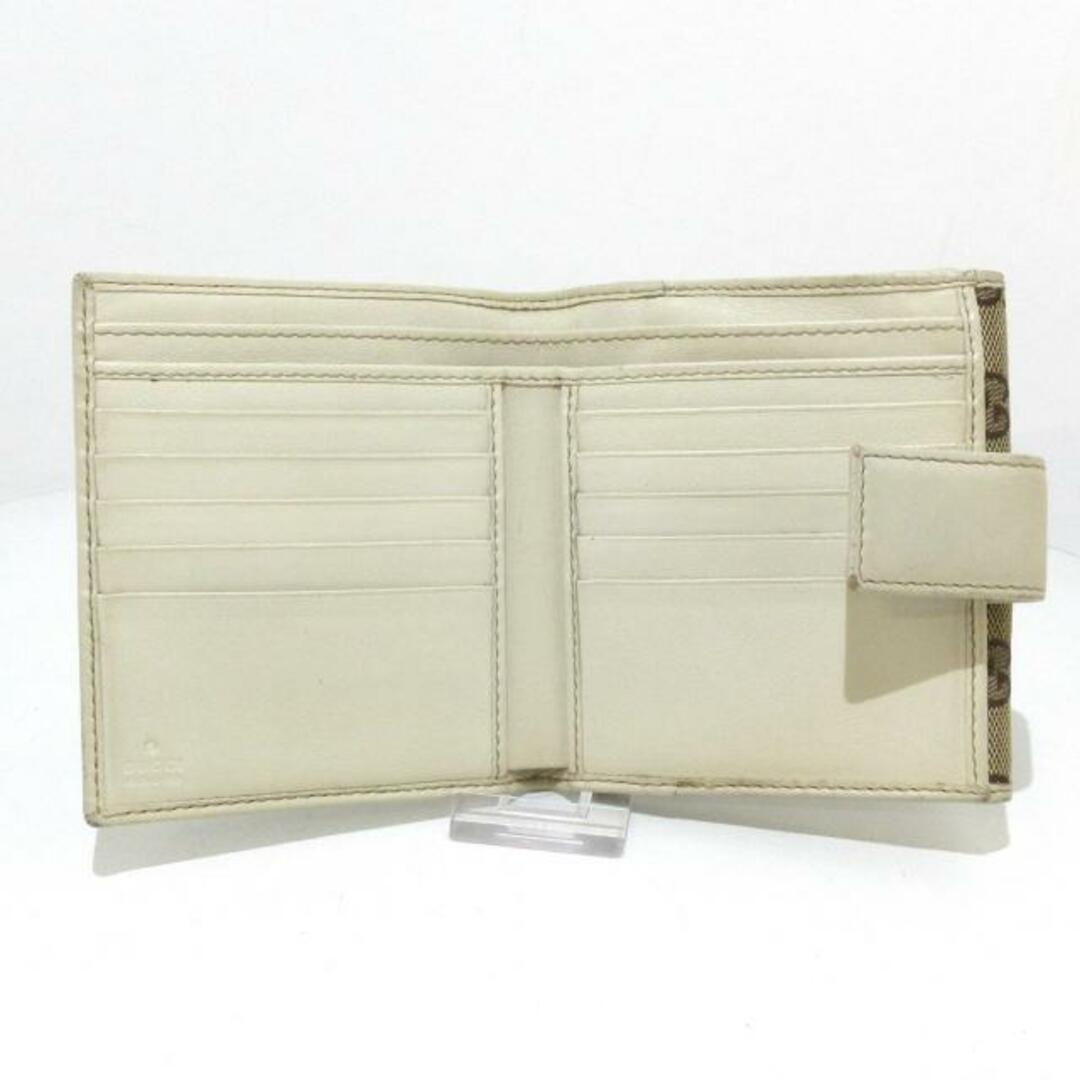 Gucci(グッチ)のGUCCI(グッチ) Wホック財布 ニューブリット/GG柄 181594 ベージュ×ダークブラウン×アイボリー ジャガード×レザー レディースのファッション小物(財布)の商品写真