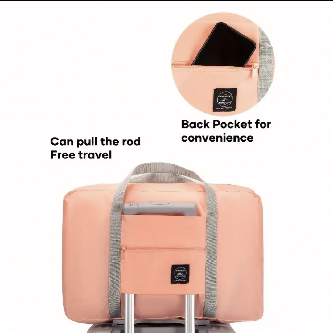 キャリーオンバッグ 折りたたみボストンバッグ 旅行 サブバッグ ピンク　新品 レディースのバッグ(ボストンバッグ)の商品写真