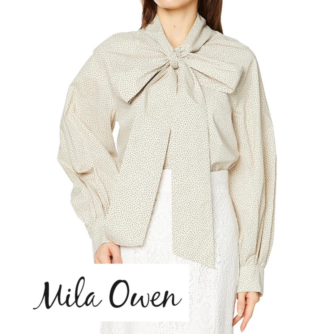 Mila Owen - Mila owen ボウタイ付き袖ボリュームブラウス Mila Owen - Mila owen ボウタイ付き袖ボリュームブラウス