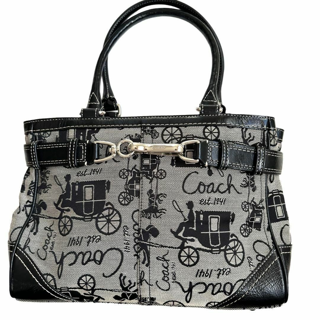 COACH(コーチ)の【新品未使用】【COACH】ジャガードハンドバッグ　クロスボディー　黒 レディースのバッグ(ハンドバッグ)の商品写真