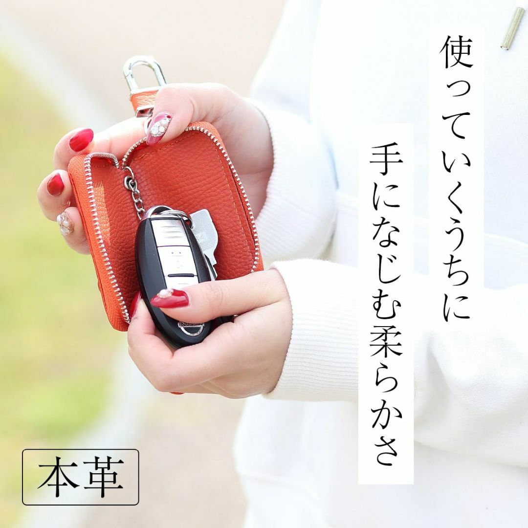 【色:クロームイエロー】[Big Brave] スマートキーケース 本革 革 レ メンズのバッグ(その他)の商品写真