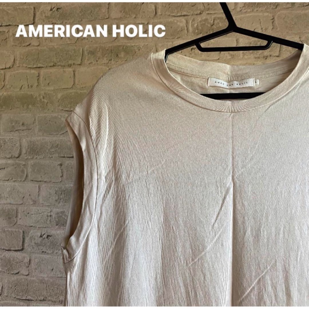 AMERICAN HOLIC(アメリカンホリック)の【5/19処分】AMERICAN HOLIC ノースリーブ ロングTシャツ レディースのトップス(Tシャツ(半袖/袖なし))の商品写真