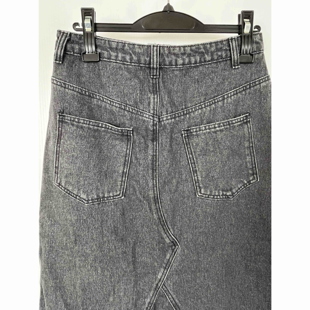 La-gemme　ラジエム　バックフレアタイトスカート　Ⅼ　ウオッシュブラック  レディースのスカート(ロングスカート)の商品写真